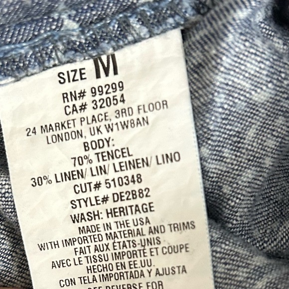 Level 99 Womens Linen Blend Mid Rise Pull On Chambray Printed Joggers Size M - Picture 11 of 14